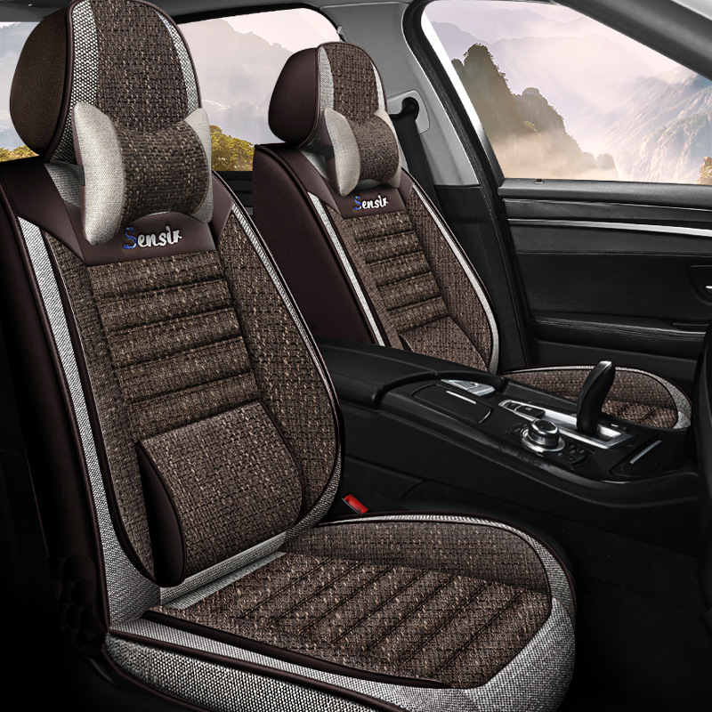 2022 new cotton and linen solid waist Four Seasons cushion car cushion seat cushion seat cover manufacturer one-piece delivery Amazon
