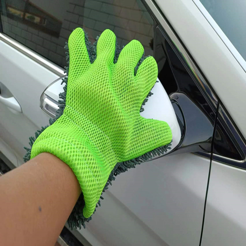 Factory freshippo New Car Cleaning towel five-finger car wash foam gloves household dust removal bear palm car cleaning gloves