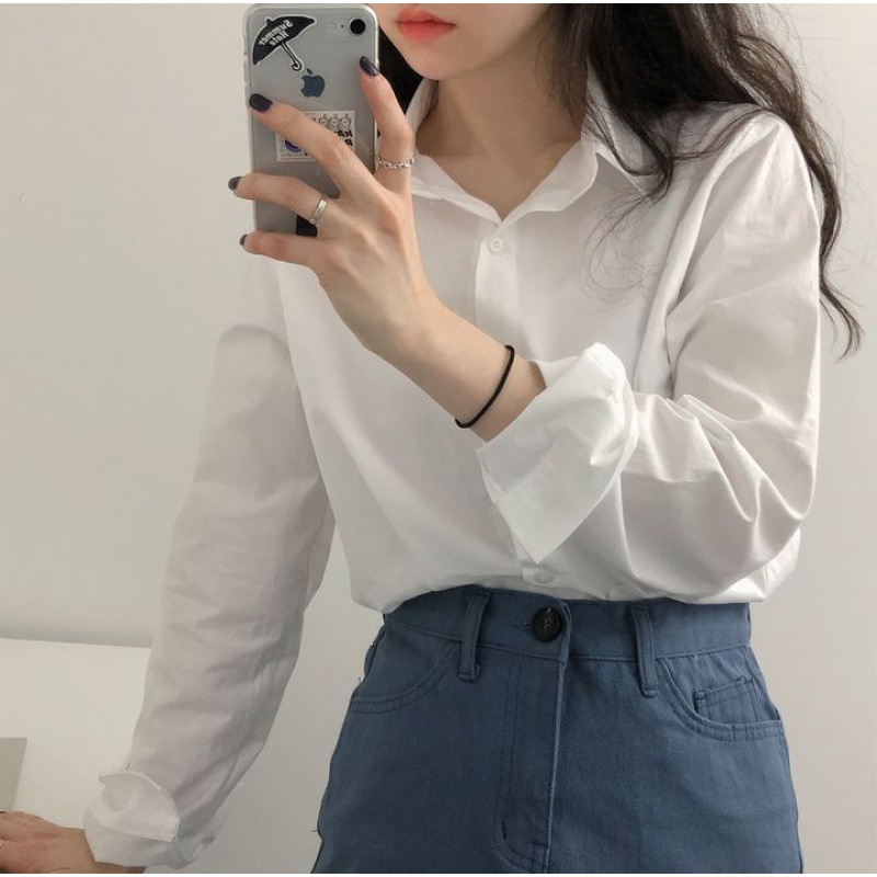 Spot Spring and Autumn New Solid Color Korean Style Long Sleeve Shirt Women's Design Sense Niche All-match Casual Shirt Jacket
