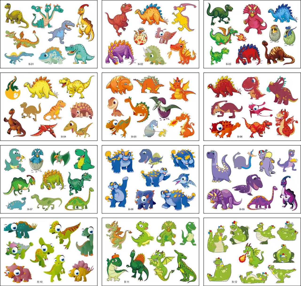 Cartoon tattoo stickers children's tattoo stickers cute unicorn tattoo stickers spot can be wholesale a set of 12