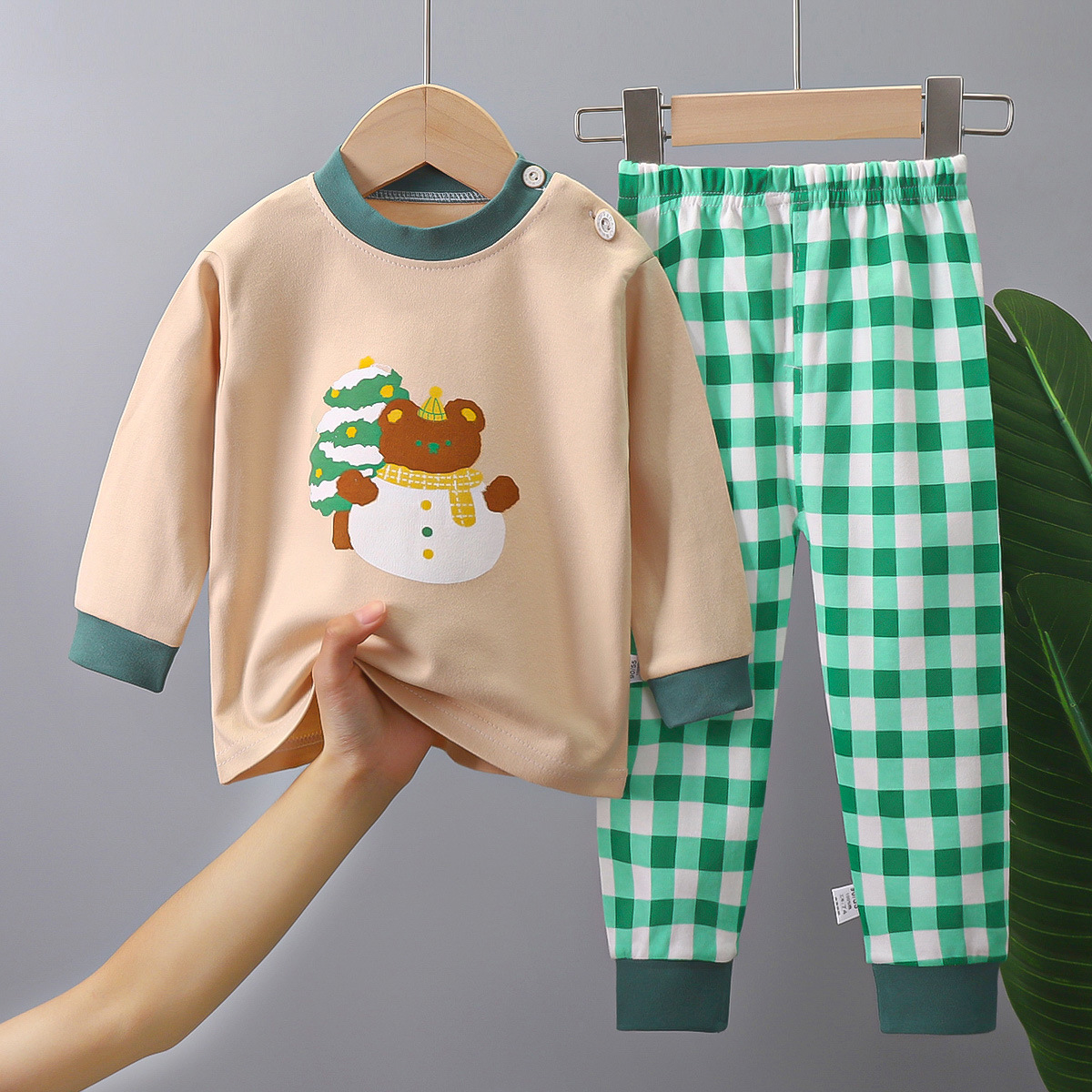 Children's autumn clothing long pants suit cotton autumn new baby boy underwear home clothing cotton children's clothing wholesale