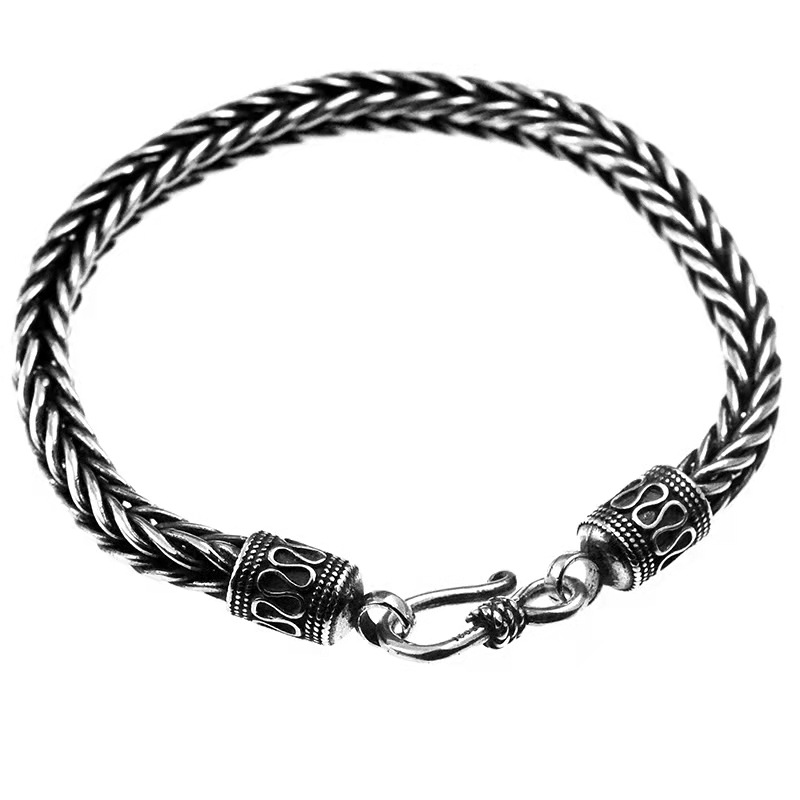Papas men's bracelet fashion classic square keel pure woven lucky retro simple hemp rope chain cross-border style