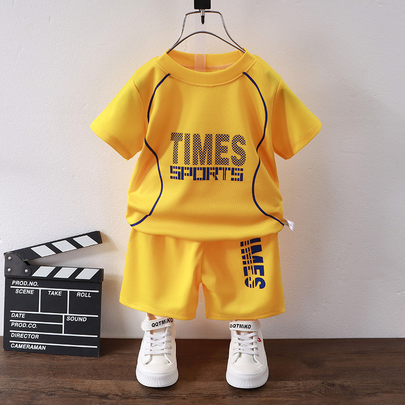 Children's short-sleeved ball suit boys sportswear girls quick-drying two-piece shorts suit children's clothing wholesale