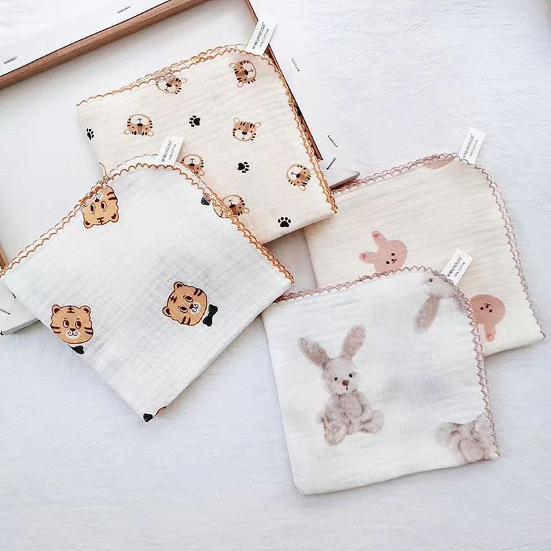 ins Korean style square towel single and double layer cotton yarn baby face towel milk towel baby milk towel saliva towel handkerchief
