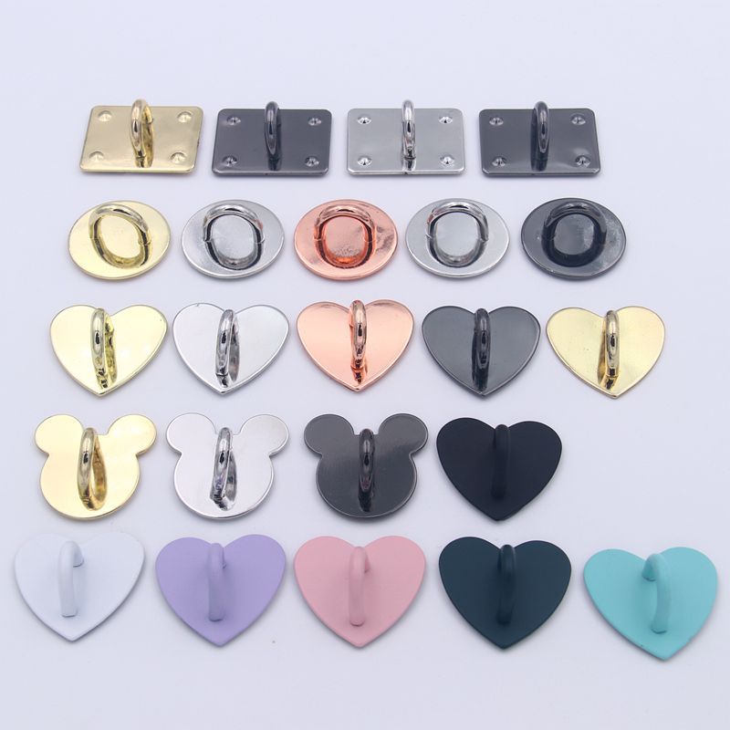 New tassel metal hook diy jewelry accessories round love square buckle mobile phone case pendant alloy material