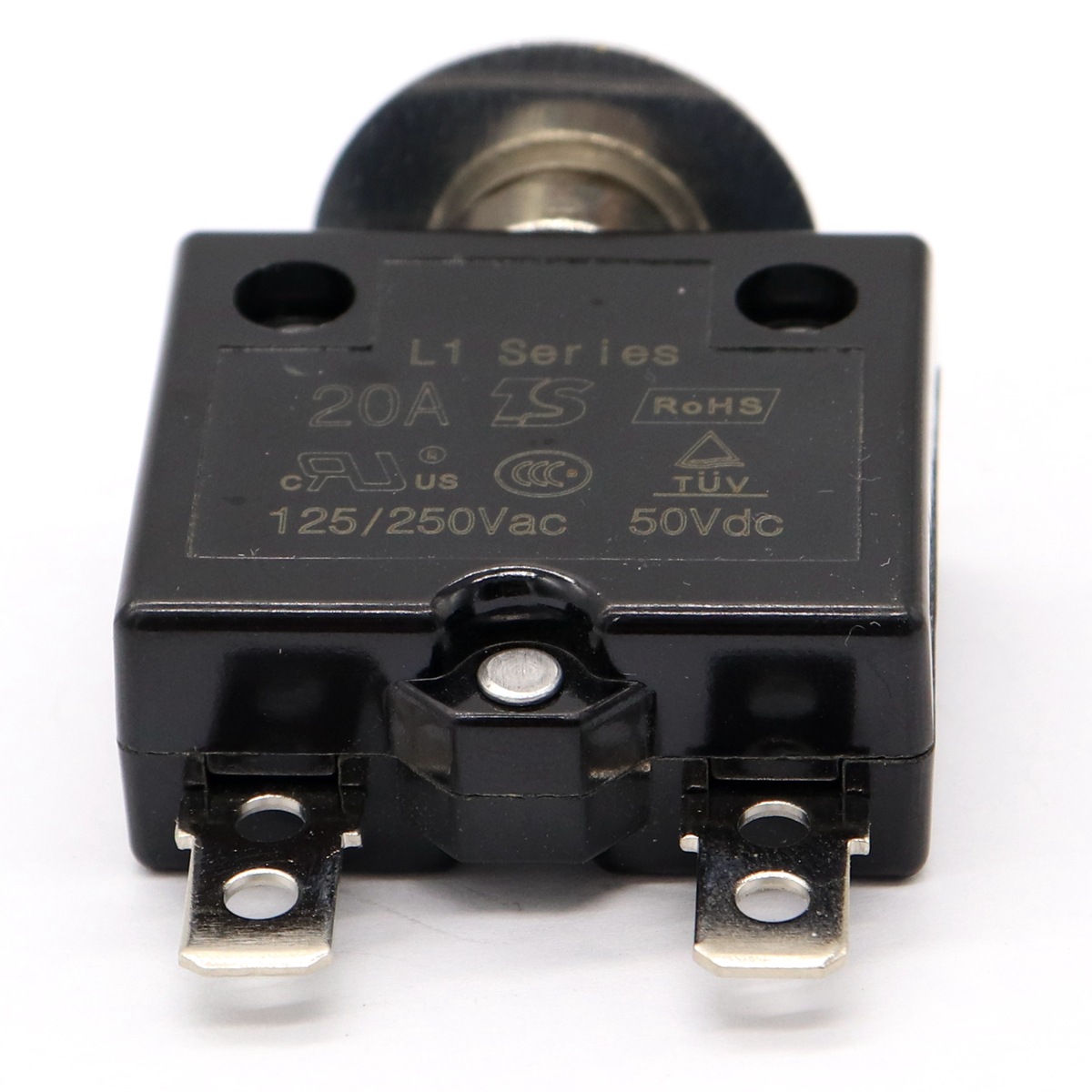 Push button type circuit breaker 50Vdc overload protector 5-30A manual reset thermal break protection Motor Protection