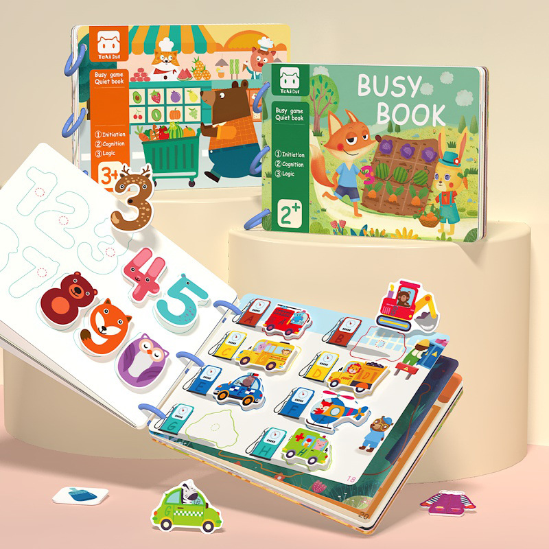 Quiet Book baby tear tear book infant early education Velcro hand tear paste card kindergarten Enlightenment toys