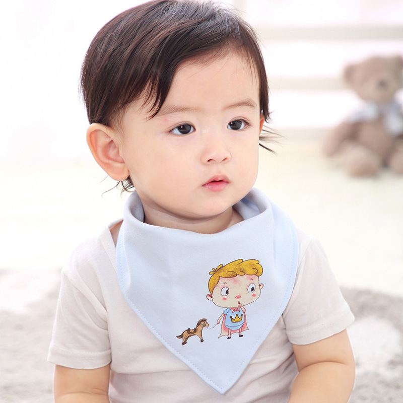 Baby triangle towel saliva towel pure cotton baby bib double snap button newborn children's headscarf bib five pack