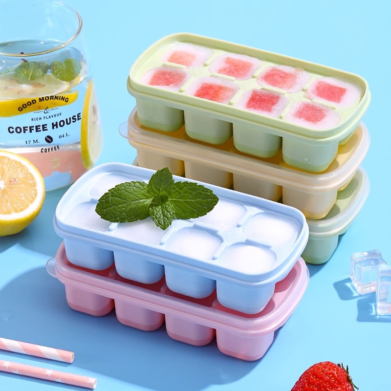 Ward silicone small ice cube mold ice tray with lid refrigerator household homemade easy demoulding Internet celebrity ice maker cross-border
