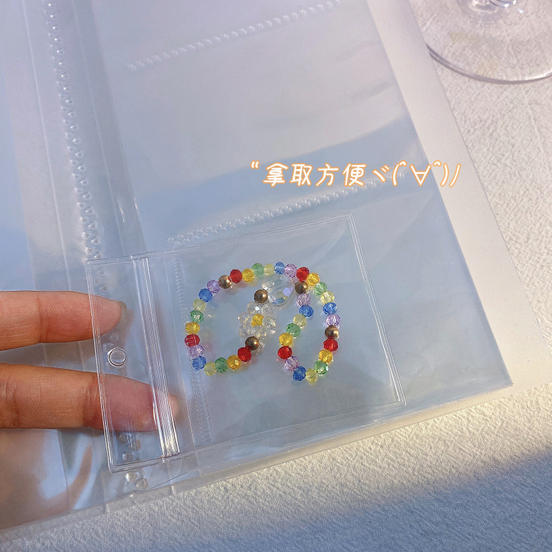 Portable pvc Transparent Jewelry Storage Book Large Capacity Sealed Bag Necklace Ring Jewelry Display Stand