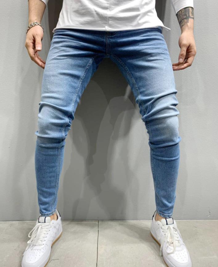 Large quantity discount Europe and the United States cross-border new men's elastic tight jeans foreign trade independent station jeans