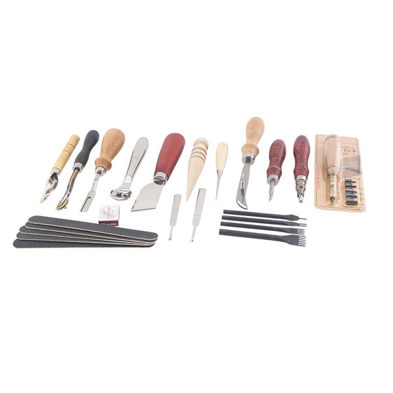 Manufacturers supply DIY leather tools suit hand sewing suit leather craft suit art 18-piece set 04