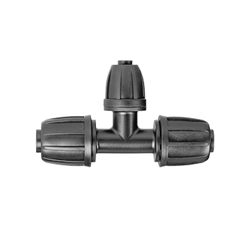 Factory 16PE pipe fittings agricultural irrigation joint PE pipe simple tee joint garden drip irrigation joint