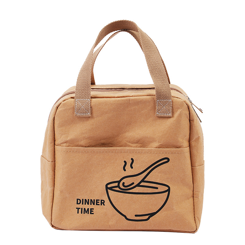DuPont Paper Kraft Paper Lunch Bag Aluminum Foil Insulation Bag Lunch Box Bag Waterproof and Oil Proof Lunch Box Bag Lunch Bag