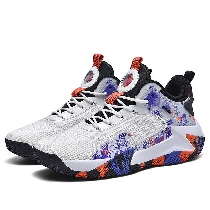 Basketball Shoes Men's Flying Weaving Sports Casual Shoes Men's Shoes Large Size 47 48 Breathable Mesh Shock Absorbing Anti-Slip Wear-Resistant Sneakers