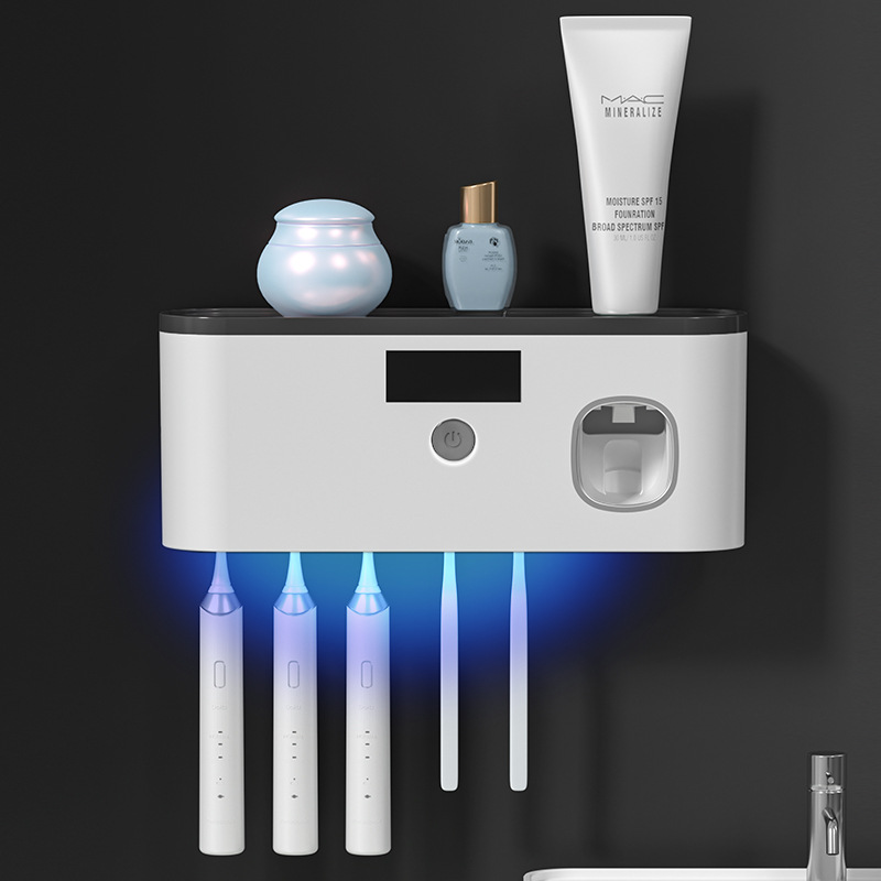 Factory direct supply non-perforated toothbrush holder bathroom toothbrush sterilizer USB charging UV tooth holder