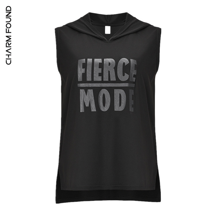 Hooded Sports Vest Women's Loose Slim-fit Sleeveless Top Quick-drying T-shirt Long Training Fitness Clothes Yoga Blouse