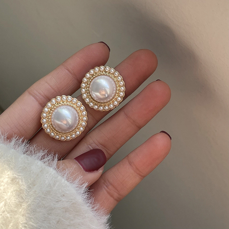 Love Pearl 925 silver pin earrings sweet tassel temperament flower earrings women's tide gentle Joker earrings wholesale