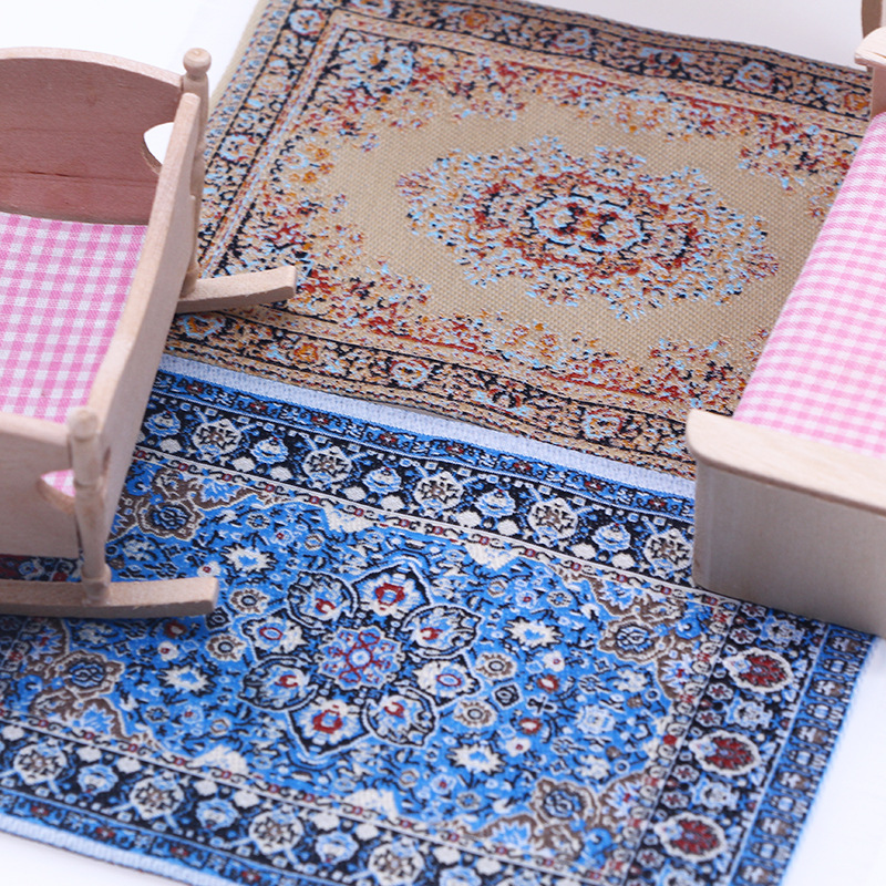 Doll House dollhouse mini Ground mat miniature scene decoration Turkey carpet 17*10cm