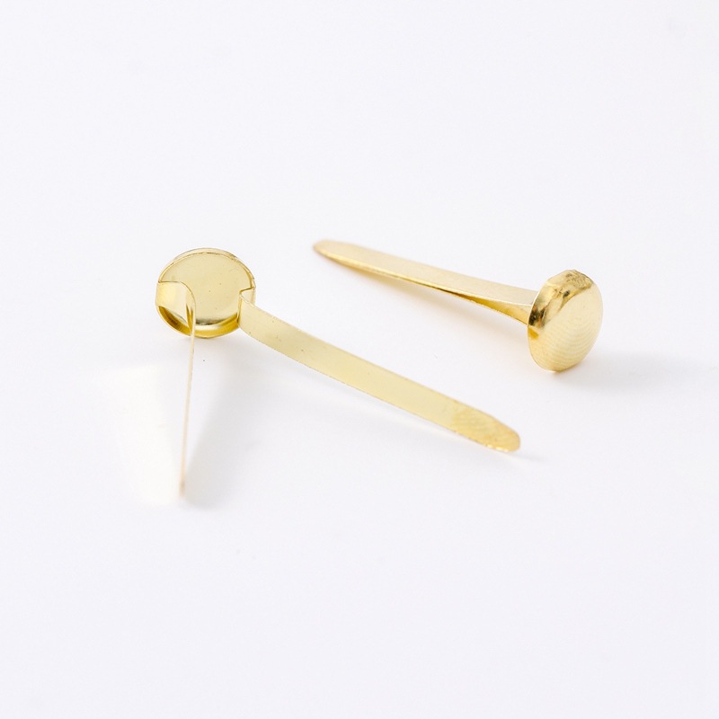 in stock wholesale gold color double foot nails 3mm round flat head kindergarten children diy handmade mini two foot nails