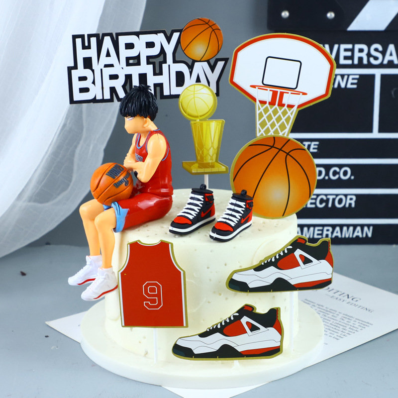 World Cup Cake Card Soccer Cake Plug-in Basketball Flag Ornaments Sneakers Shoe Box Baking Pack