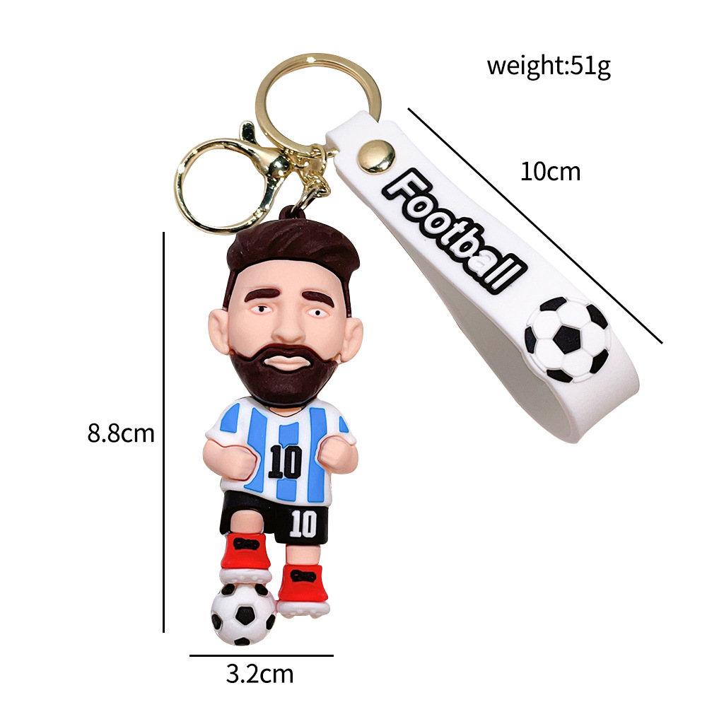 New Massey key chain Football Star jersey key chain pendant ornaments car key chain push small gift