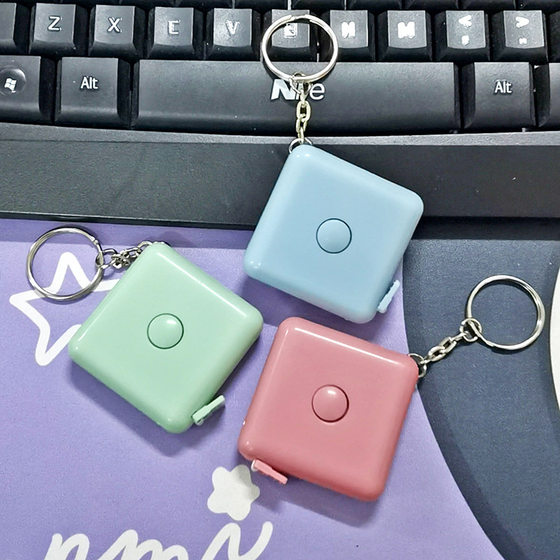 1.5 meters North European style Square key chain automatic telescopic ruler Mini small tape measure measuring garment tape measure measuring body three-way ruler