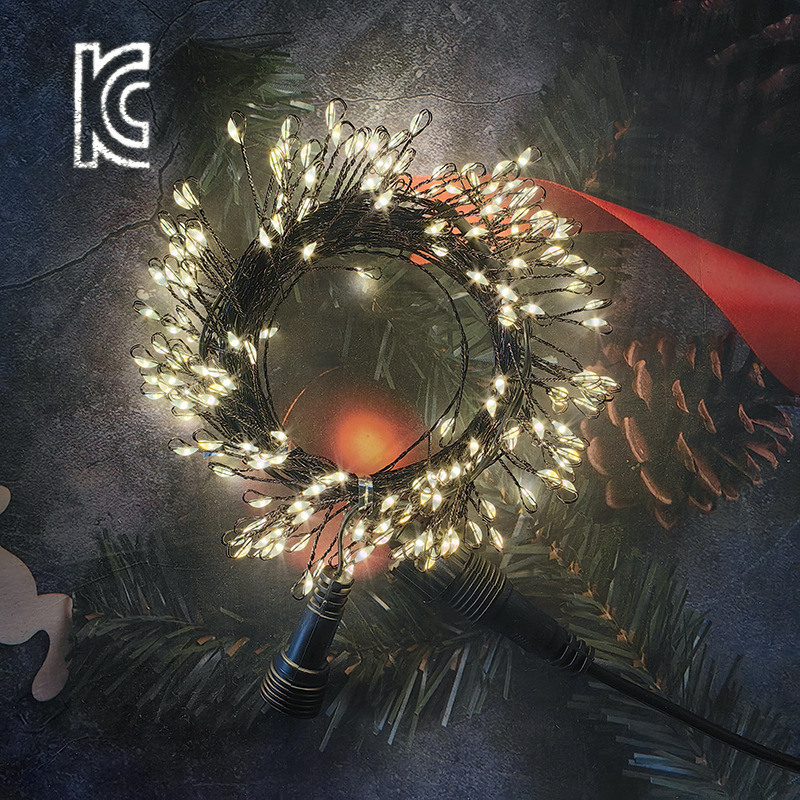 New product copper wire lamp firecracker lamp string romantic Christmas holiday festival decorative lamp 24v male and female lamp string