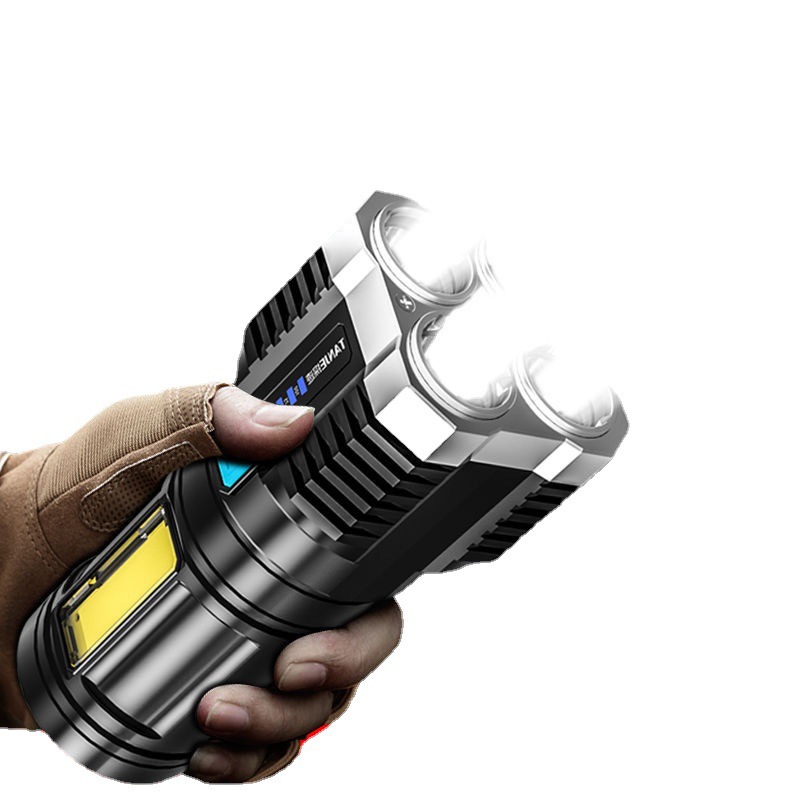 Cross-border quad-core flashlight strong light rechargeable super bright small xenon special forces outdoor multi-functional led remote spotlight
