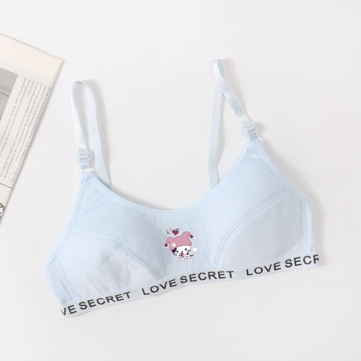 Young Girl's Bra Girls Gather-up Para-breasts Bra Adjustable Cotton Underwear for Junior Senior high school College Students
