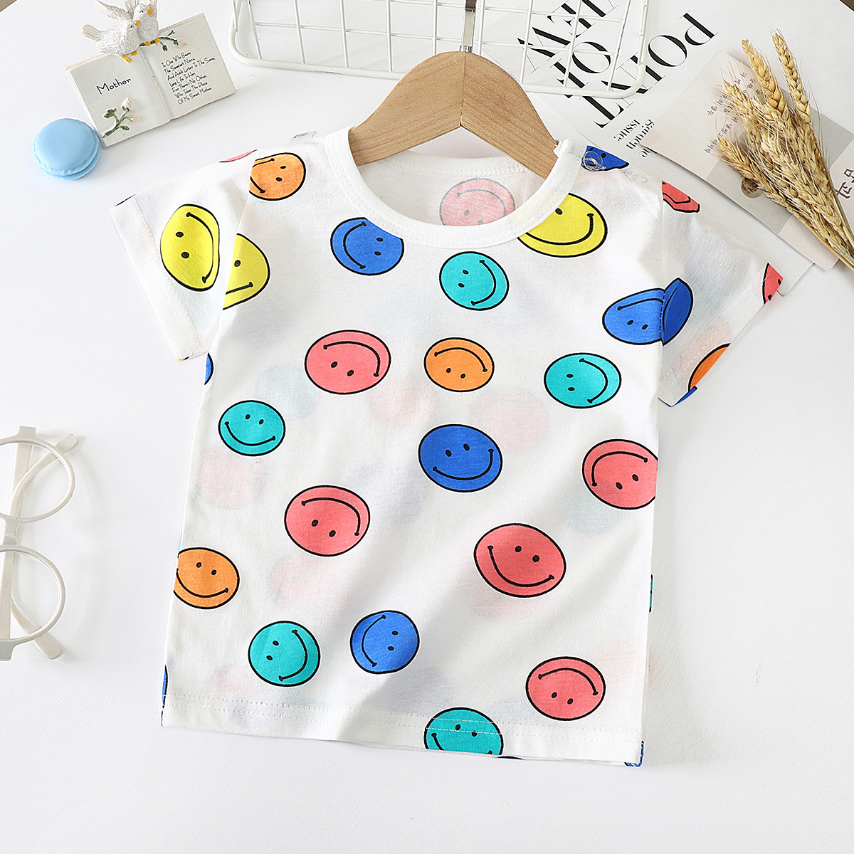 Children's short sleeve T-shirt cotton baby half sleeve bottoming shirt boys and girls baby jacket summer 0-7 years old a generation of hair