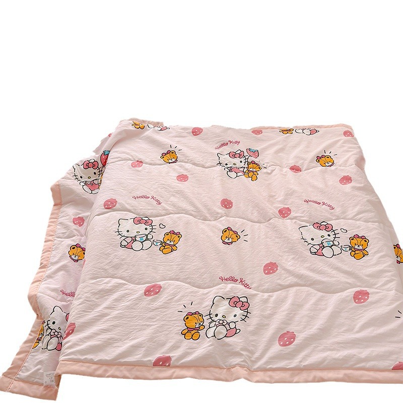 Summer Cartoon Children's Double-layer Yarn Summer Quilt Sanrio Yugui Dog Air Conditioning Kulomika Machine Washable Naked Sleeping Thin Quilt