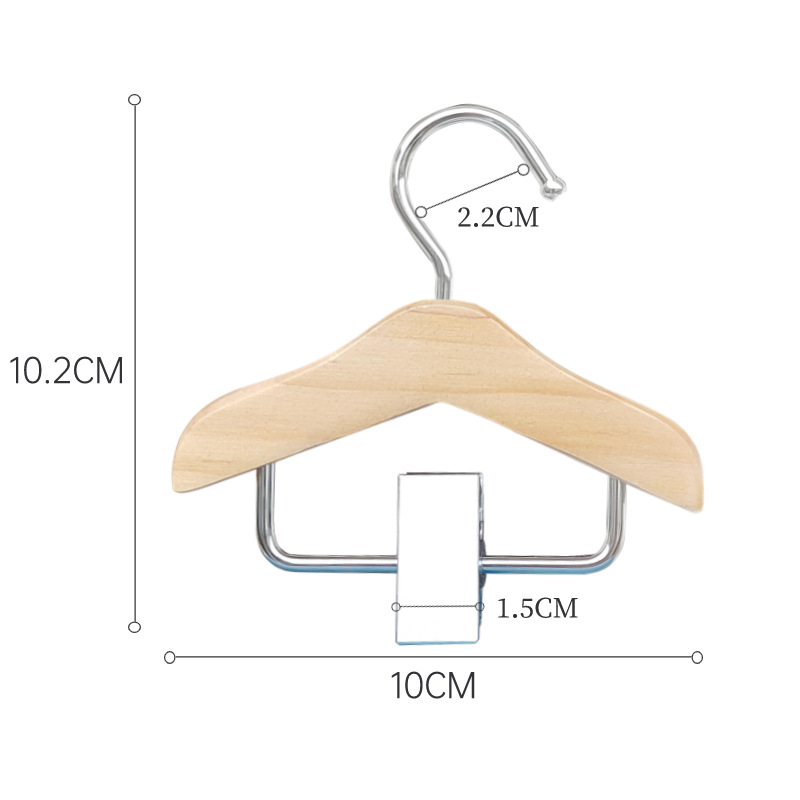 Wooden Hanger Mini small size Pet Hanger Household Dog Cat small size Hanger with Clip Children's Hanger