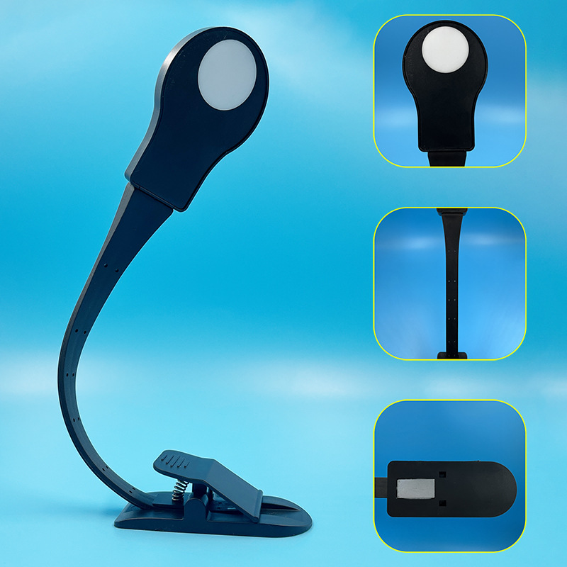 Cross-border exclusive for LED eye protection in-line charging book Clip lamp 200mA magnetic Amazon clip reading book lamp spot