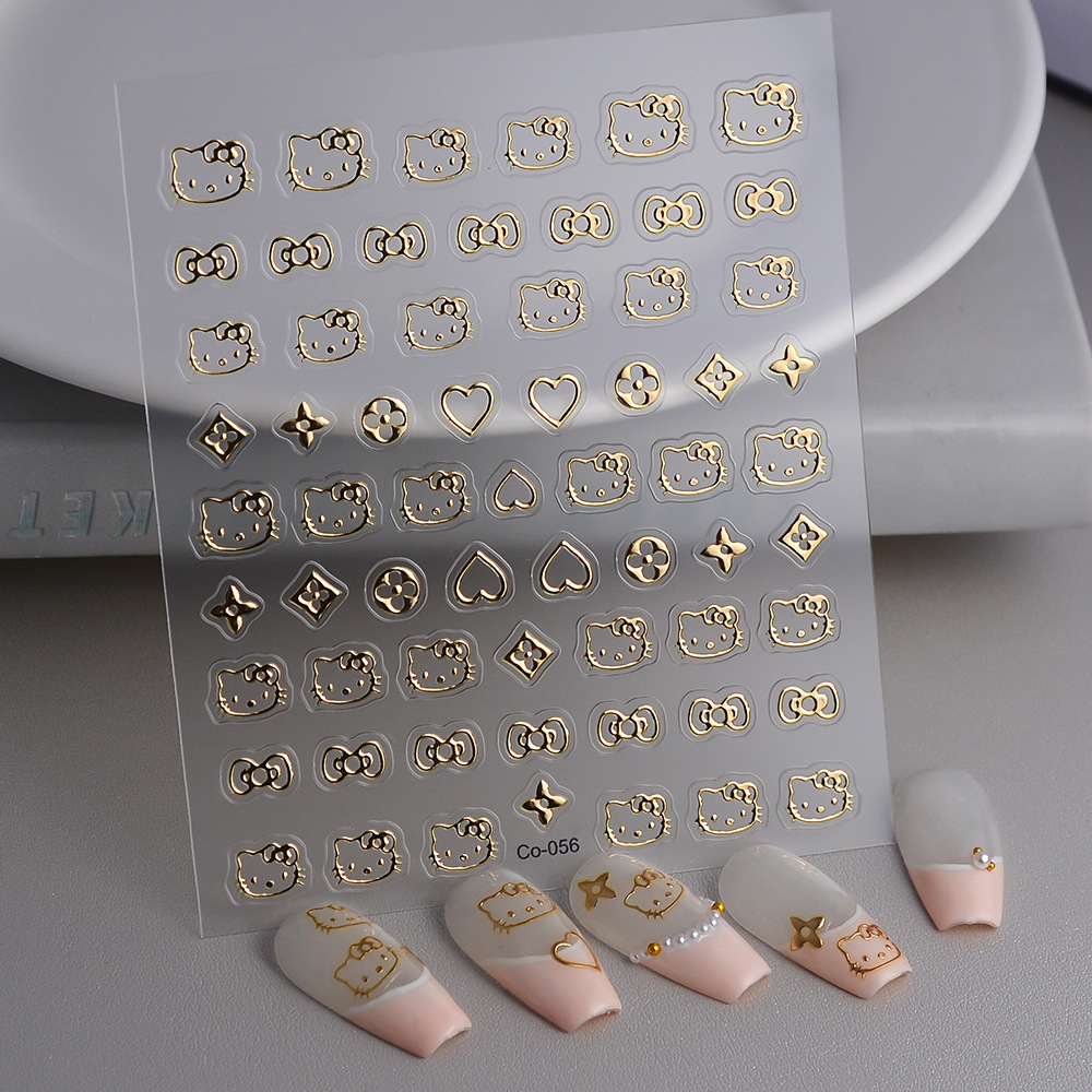 CoCo Notes cross-border new nail stickers ins gilding 5D three-dimensional Marine jellyfish adhesive nail stickers