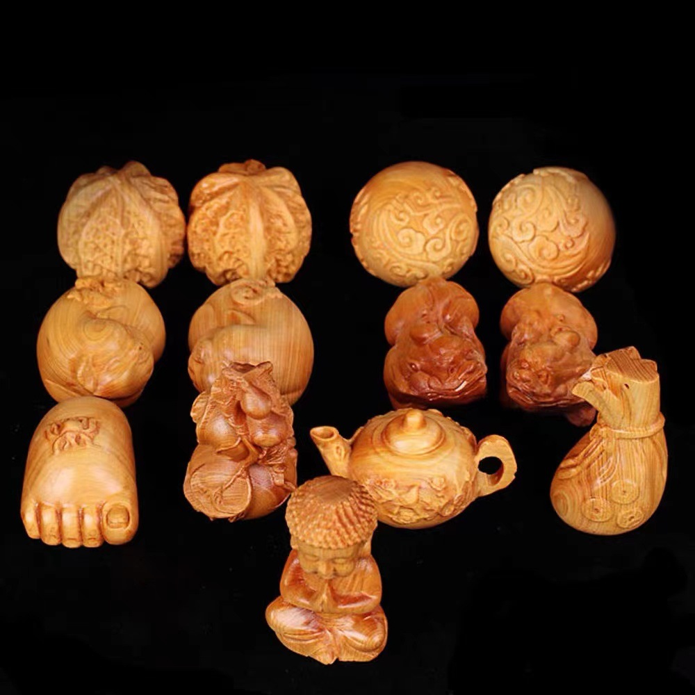 Yabai handlebar carving wooden carving crafts Rosewood animal natural ornaments arts and crafts