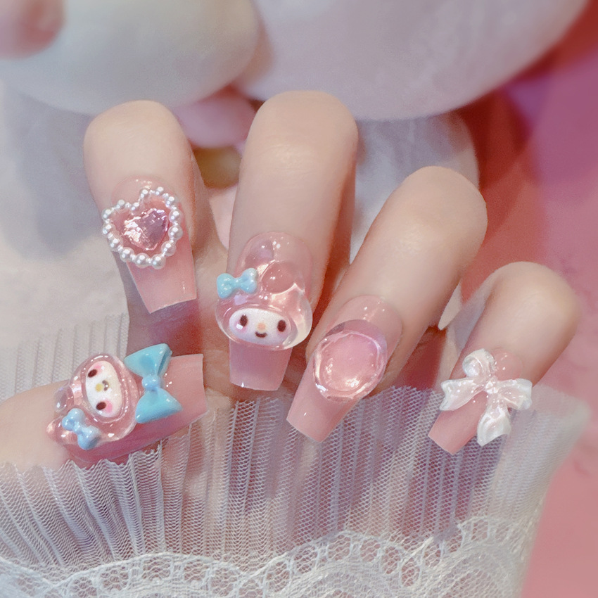 Dopamine Wearing Jiamei Girl Kawaii Melody Nail Wearing Nail Patch Cute Wearing Nail U27