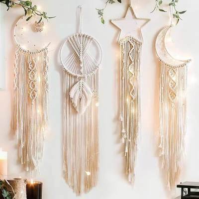 Nordic popular woven tapestry dream catcher handmade pendant home wall hanging Star Moon decorative hanging cloth wholesale