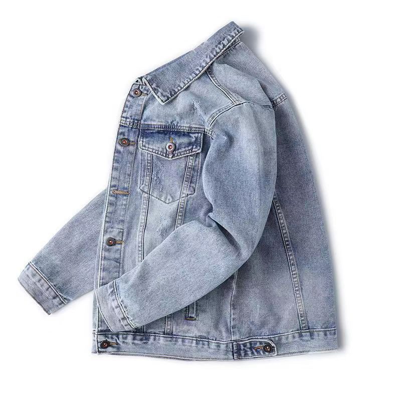 Spring and autumn all-matching Denim coat men's ins fashion brand loose plus size workwear jacket denim fashion factory wholesale