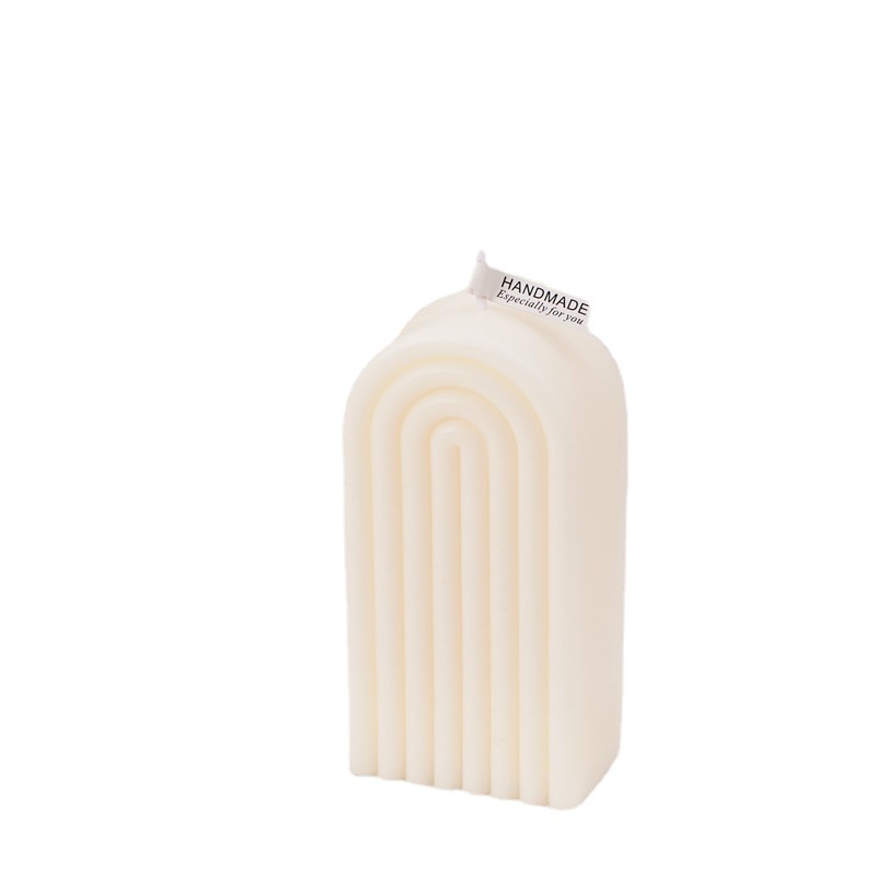 Factory direct geometric arch shape soybean wax aromatherapy candle wholesale shooting props birthday gift
