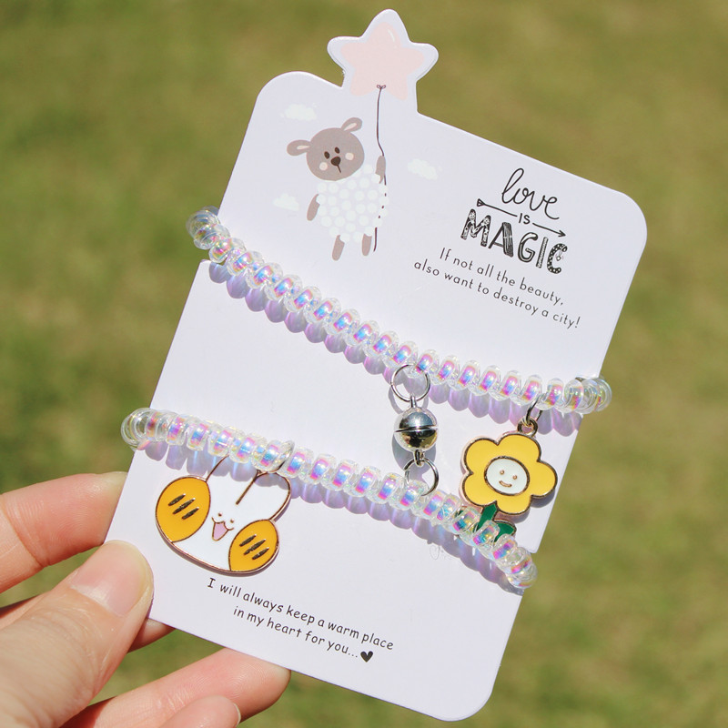Children's bracelet cute girls' telephone line bracelet little girl cartoon accessories small free bear Korean style bracelet