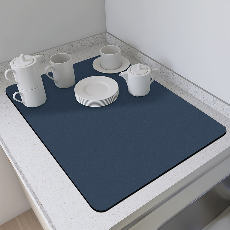 Cross-border Nordic simple style home restaurant kitchen solid color soft diatom mud draining mat anti-scald insulation bar coaster