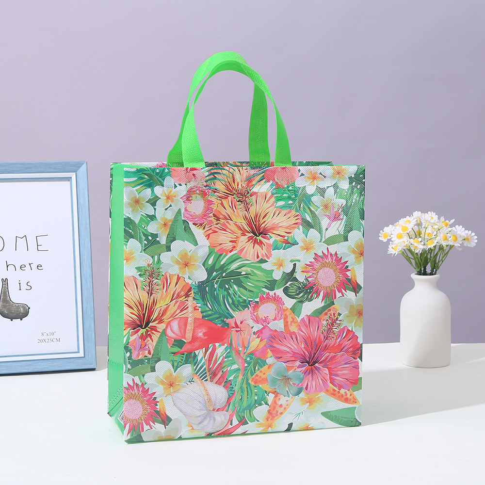 Takeaway waterproof bag wholesale non-woven handbag spot printed packaging bag can be fixed film gift bag