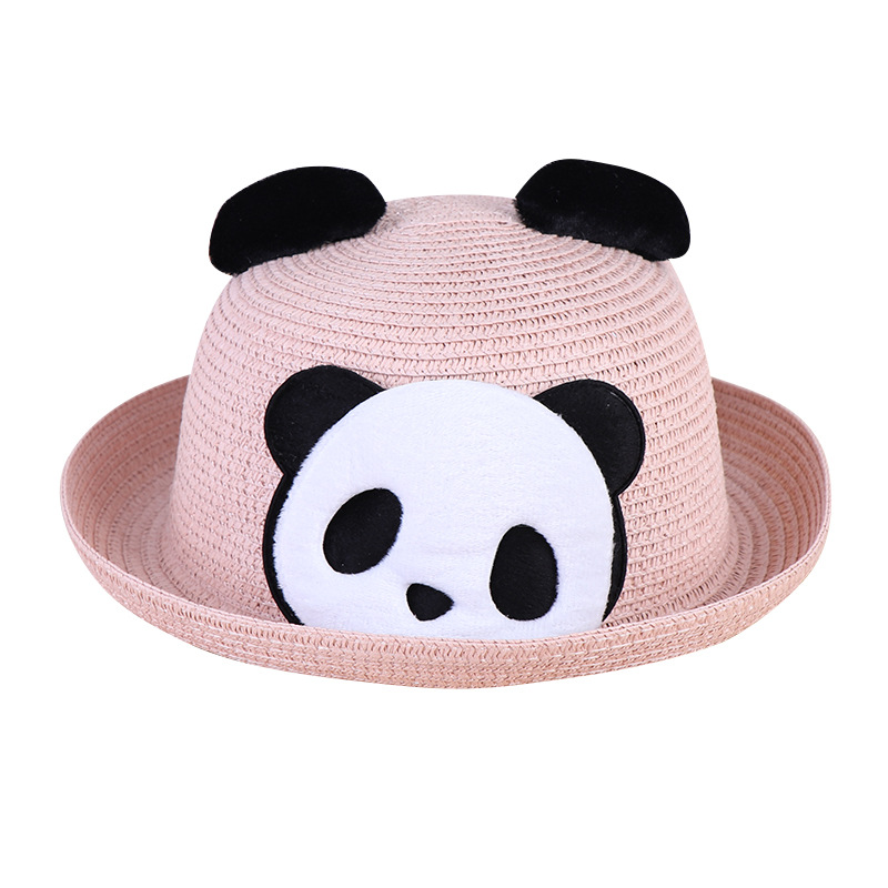 Spring and summer new curling straw hat men and women cartoon shape travel panda hat Korean tourist attractions hat wholesale