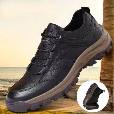 Cross-border foreign trade large size men's shoes 2023 new British casual shoes men's non-slip outdoor hiking shoes leather shoes men