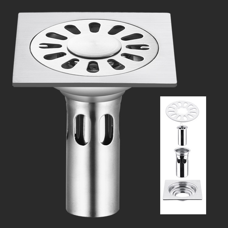 304 stainless steel floor drain deodorant bathroom washing machine floor drain deep water wire drawing project for large displacement floor drain