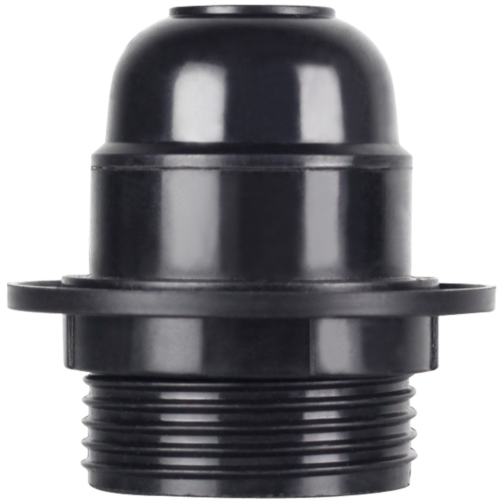 PPA plastic VDE certification E27 screw Black Lamp holder 250V 4A light body half tooth lamp head screw with thread buckle