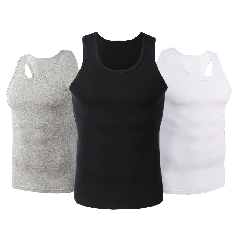 Men's Cotton Vest Hurdle Rib Vest Summer I-word Large Size Sports Threaded Vest Cotton Men's Summer Wholesale