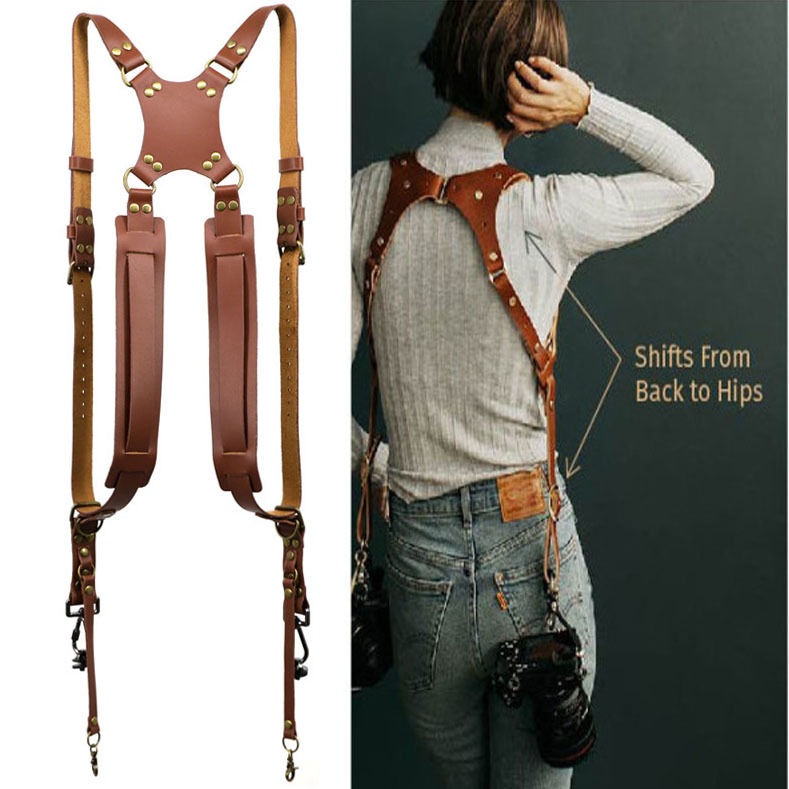 Factory Wholesale Camera Shoulder Strap Digital Accessories Photography Hand Leather Camera Double Shoulder Strap SLR DV Camera Strap