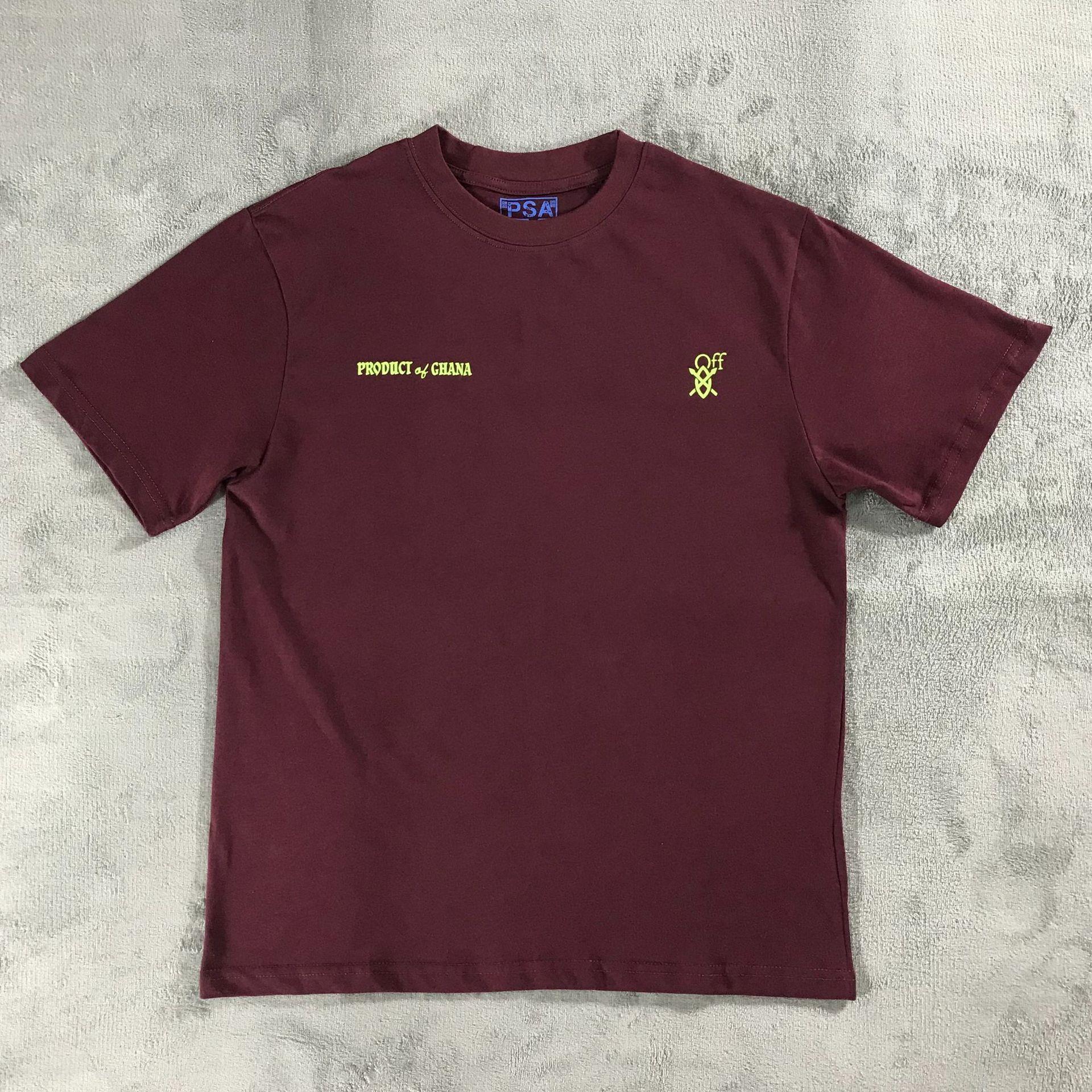 Cross-border generation of European and American Tide brand OW Green Leaf Arrow Printing men's and women's loose version of short-sleeved T a wholesale